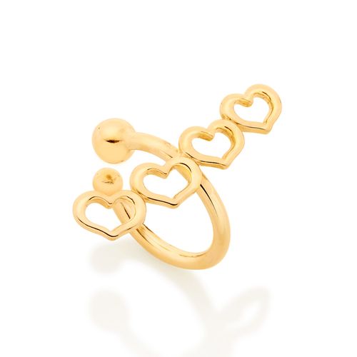 GOLD FOUR HEART EAR CUFF