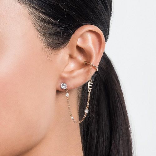 GOLD POINT OF LIGHT EAR CUFF-LETTER E