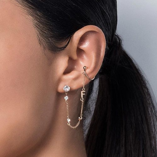 GOLD POINT OF LIGHT EAR CUFF-LETTER F