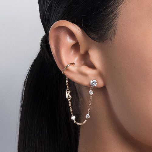 GOLD POINT OF LIGHT EAR CUFF-LETTER K
