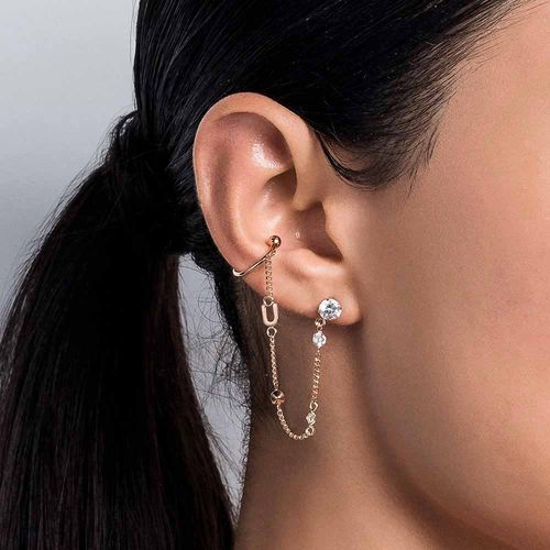 GOLD POINT OF LIGHT EAR CUFF-LETTER U