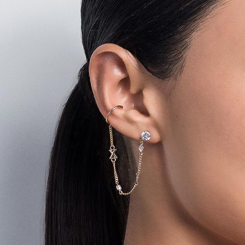 GOLD POINT OF LIGHT EAR CUFF-LETTER X