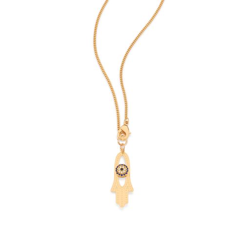 GOLD HAMSA HAND CLASP NECKLACE