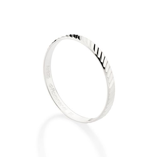 SILVER DIAGONAL TEXTURE WEDDING BAND