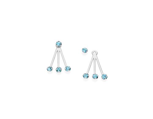 RHODIUM PLATED EARRING WITH CRYSTAL