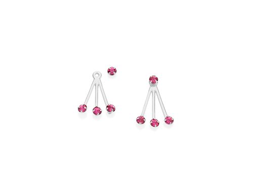 RHODIUM PLATED EARRING WITH CRYSTAL