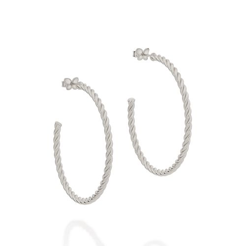 RHODIUM ROPE HOOPS