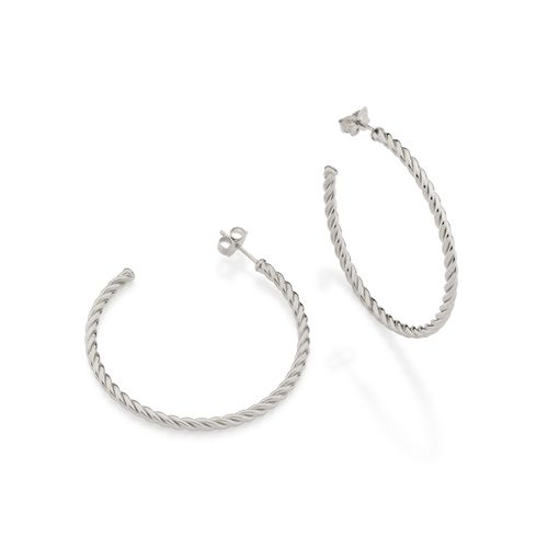 RHODIUM ROPE HOOPS