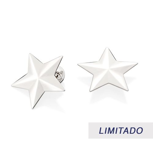 PLATINUM STAR MAXI BUTTON EARRINGS