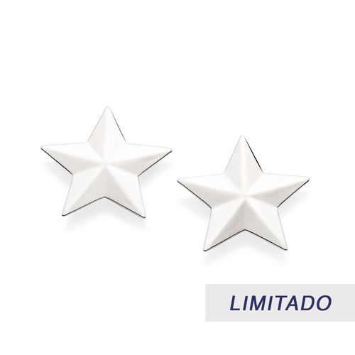 PLATINUM STAR MAXI BUTTON EARRINGS