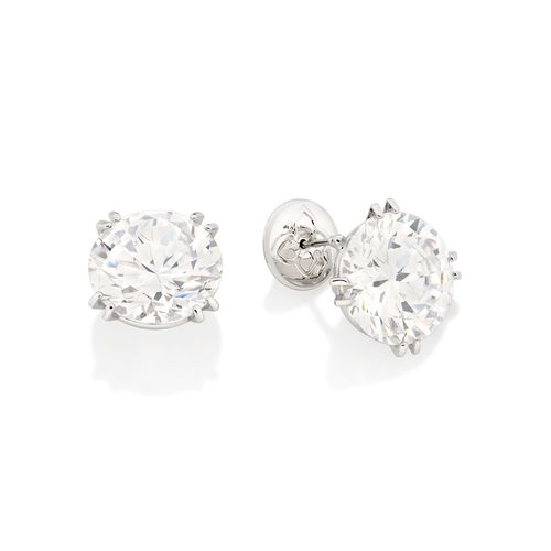 PLATINUM LIGHT BUTTON EARRING
