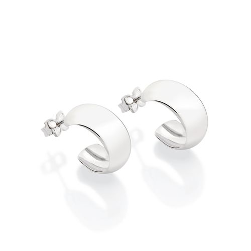 PLATINUM PLATED HALF RING EARRING