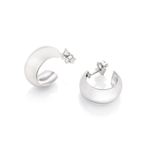 PLATINUM PLATED HALF RING EARRING