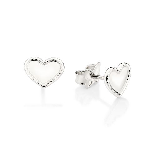 PLATINUM SOLID TEXTURED STUD EARRINGS