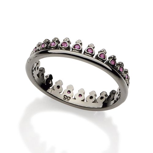 BLACK RHODIUM RING WITH ZIRCONIA