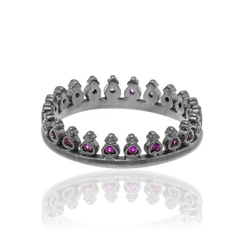 BLACK RHODIUM RING WITH ZIRCONIA