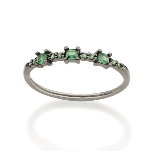 BLACK RHODIUM RING WITH ZIRCONIA
