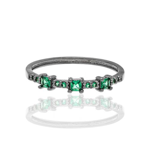 BLACK RHODIUM RING WITH ZIRCONIA
