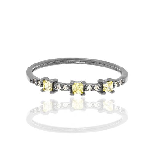 BLACK RHODIUM RING WITH ZIRCONIA