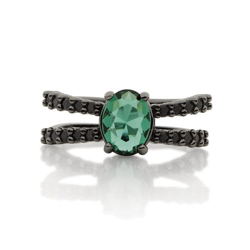 BLACK RHODIUM NIGHT RING IN GREEN