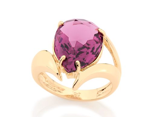 GOLD RING WITH CRYSTAL