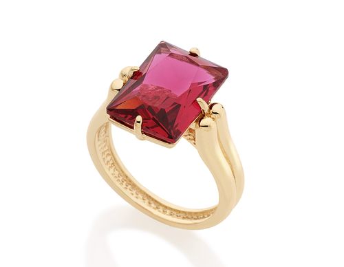 GOLD RING WITH CRYSTAL