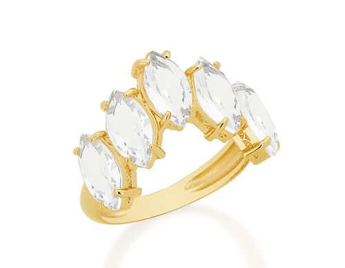 GOLD RING WITH CRYSTAL