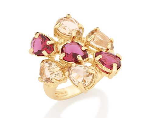 GOLD RING WITH CRYSTAL