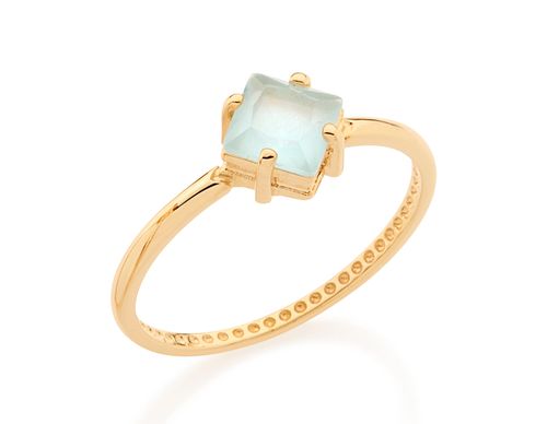 GOLD RING WITH CRYSTAL