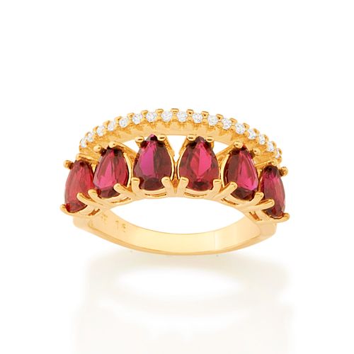 GOLD ELEGANT NIGHT RING IN RED