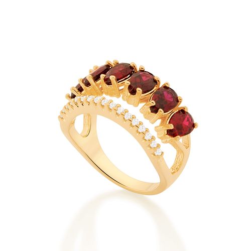 GOLD ELEGANT NIGHT RING IN RED