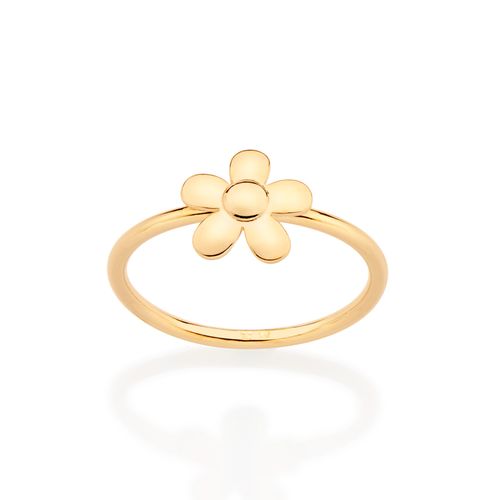 GOLD TINY FLOWER SKINNY RING