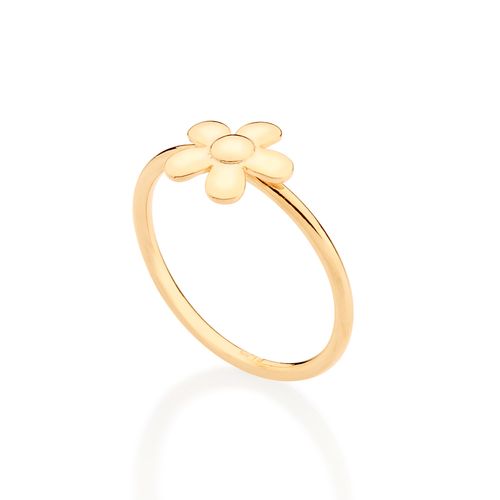 GOLD TINY FLOWER SKINNY RING