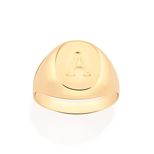 GOLD PERSONAL POWER RING -LETTER A