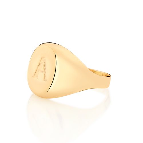 GOLD PERSONAL POWER RING -LETTER A