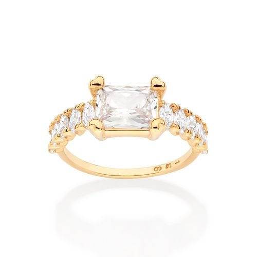GOLD WHITE CHRISTMAS SOLITAIRE RING