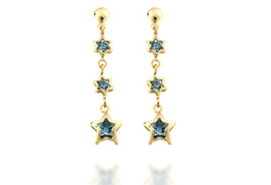 GOLD EARRING WITH CRYSTALS