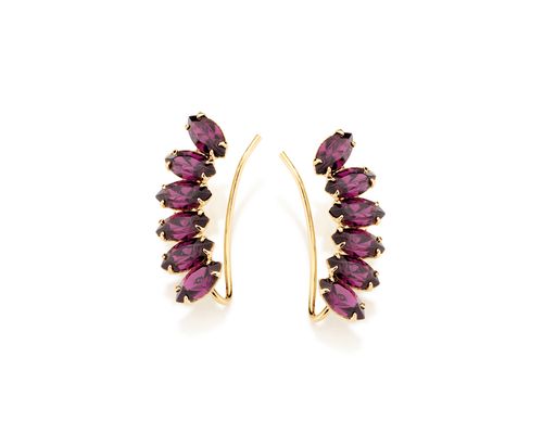 GOLD EARRING WITH CRYSTAL