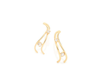 GOLD EARRING WITH CRYSTAL