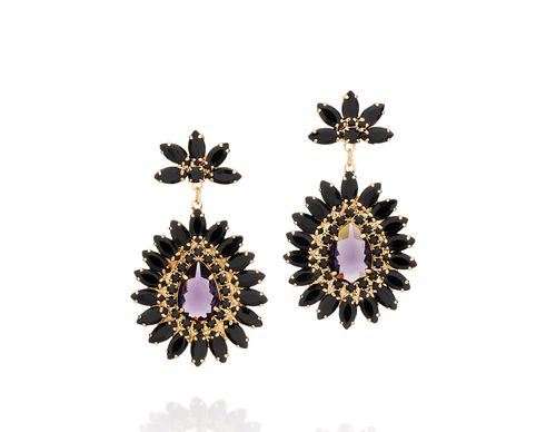 GOLD EARRING WITH CRYSTAL