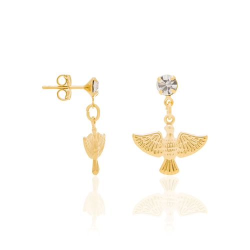 GOLD EARRING WITH CRYSTAL