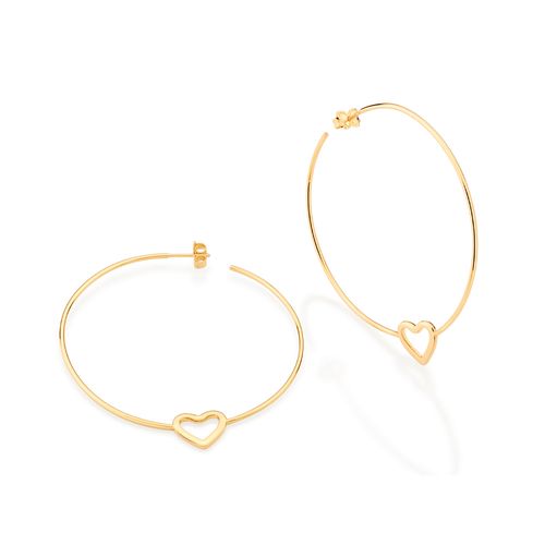 GOLD HEART MAXI HOOP EARRINGS