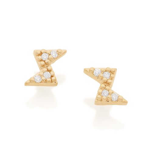 GOLD LIGHTNING EARRING
