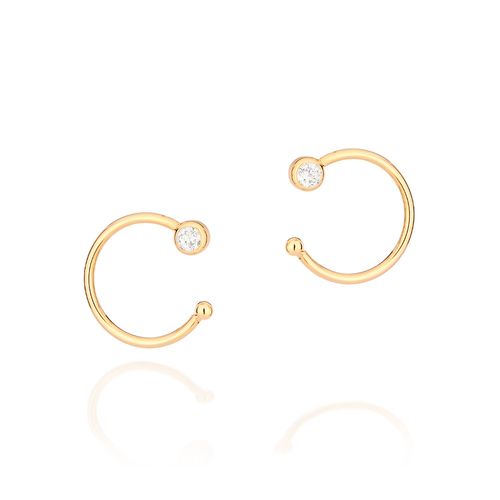 GOLD EARRING WITH ZIRCONIA