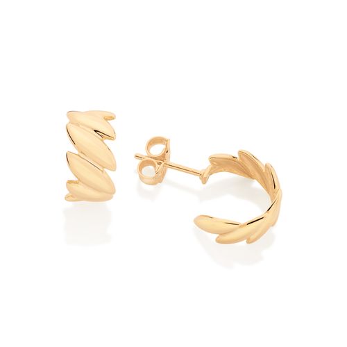 GOLD LEAVES HUGGIE EARRING