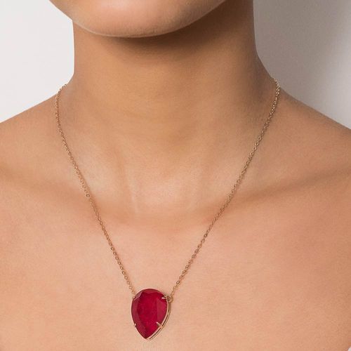 GOLD CHERRY RED NECKLACE