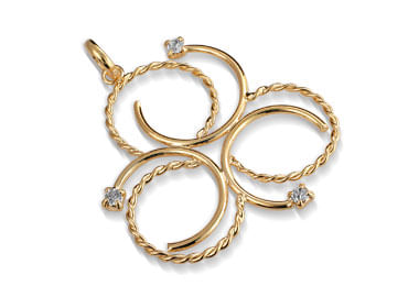 GOLD PENDANT WITH CRYSTAL