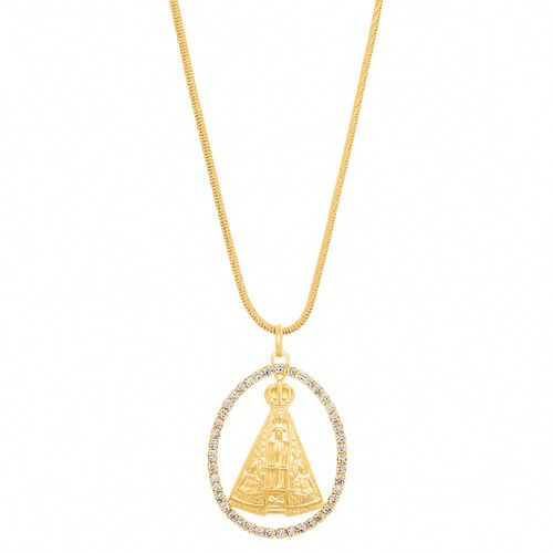 GOLD PENDANT WITH CRYSTAL