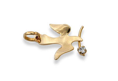 GOLD PENDANT WITH CRYSTAL