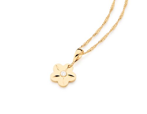 GOLD PENDANT WITH CRYSTAL